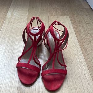 Aquazzura red suede sandals. 100% authentic